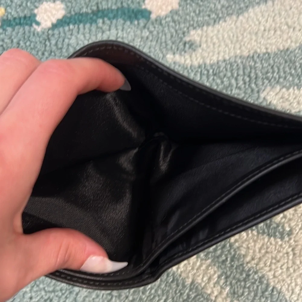 Bally Black Leather and Canvas Bifold Wallet
